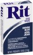 RIT DYE - Powdered Fabric Dye Denim Blue - 1.125 oz. (31.9 g) For Sale