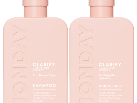 MONDAY Haircare Clarify Shampoo & Conditioner Twin 2 x 350ml For Cheap