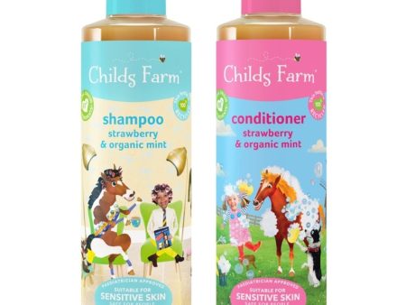 Childs Farm Strawberry & Organic Mint Shampoo & Conditioner Twin 2 x 250ml Online Sale