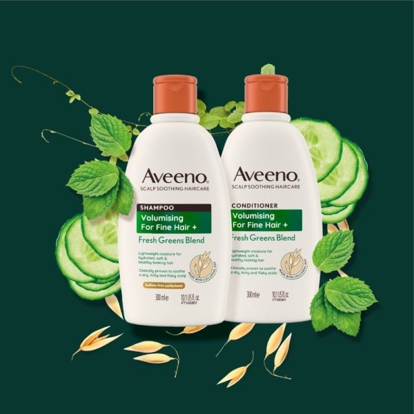 Aveeno Volumising+ Fresh Greens Blend Shampoo & Conditioner Twin 2 x 300ml on Sale