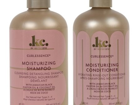 KeraCare Curlessence Moisturising Shampoo & Moisturising Rinse-Out Conditioner Twin 2 x 355ml Fashion