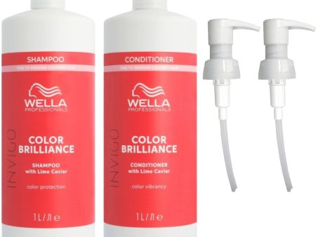 Wella Professionals Invigo Brilliance Vibrant Colour Shampoo for Fine Normal Hair Shampoo & Conditioner Twin 2 x 1000ml Cheap