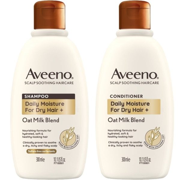 Aveeno Daily Moisture+ Oat Milk Blend Shampoo & Conditioner Twin 2 x 300ml Fashion