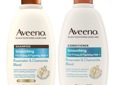 Aveeno Smoothing+ Rose Water & Chamomile Blend Shampoo & Conditioner Twin 2 x 300ml Online