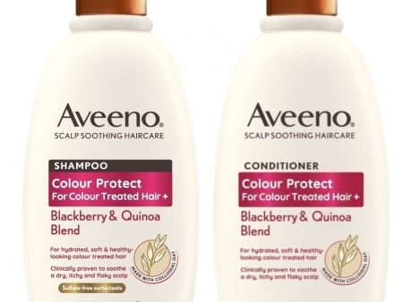 Aveeno Colour Protect+ Blackberry & Quinoa Blend Shampoo & Conditioner Twin 2 x 300ml For Cheap