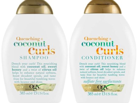 OGX Quenching+ Coconut Curls Shampoo & Conditioner Twin 2 x 385ml Supply