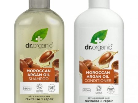 Dr. Organic Moroccan Argan Oil Shampoo & Conditioner Hair Twin 2 x 265ml For Discount