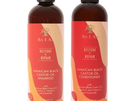 As I Am Restore & Repair Jamaican Black Castor Oil Shampoo & Conditioner Twin 2 x 355ml Fashion