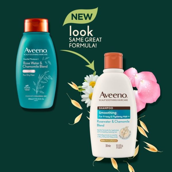 Aveeno Smoothing+ Rose Water & Chamomile Blend Shampoo & Conditioner Twin 2 x 300ml Online