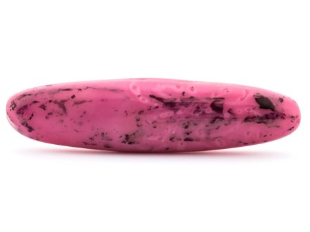 Pink w Black Glass Oval Bead (12 pieces) Hot on Sale