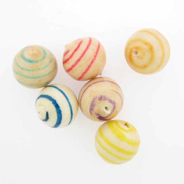 20MM Yellow Stripe Papermache Bead (12 pieces) Online