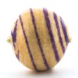 20MM Purple Stripe Papermache Bead (12 pieces) Online now