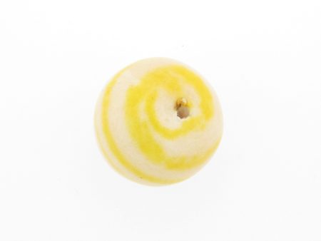 20MM Yellow Stripe Papermache Bead (12 pieces) Online