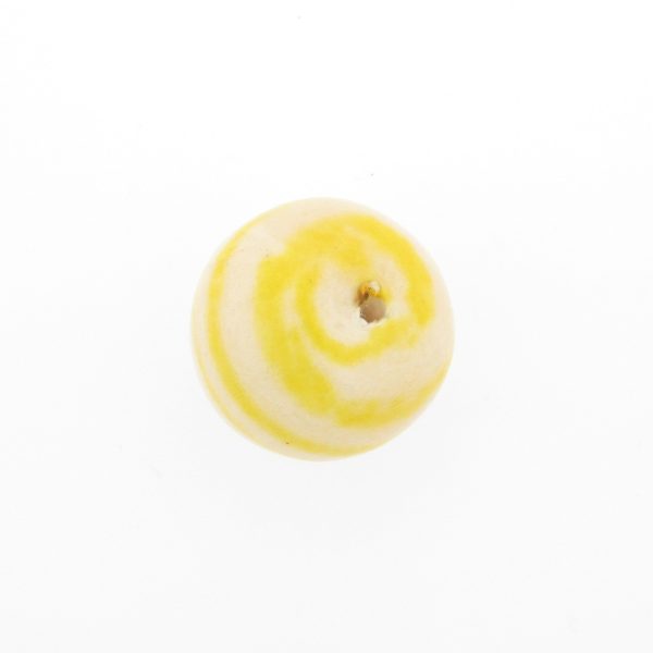 20MM Yellow Stripe Papermache Bead (12 pieces) Online