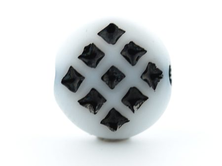 White w Black Glass Disc Bead (144 pieces) For Cheap