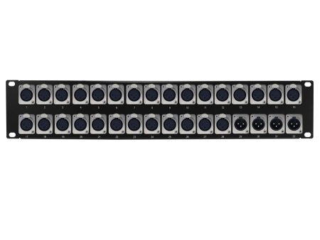 28-Port XLR Female + 4-port XLR Male patch panel, 19 inch rackmount 2U Online