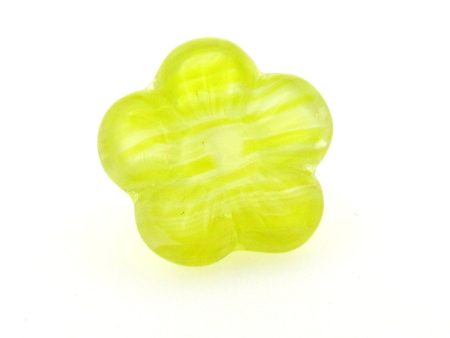 Yellow Givre Glass Flower Bead (36 pieces) Online