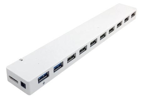 10-Port USB 3.0 Hub (2x USB 3.0, 8x USB 2.0 + Charger) - White on Sale