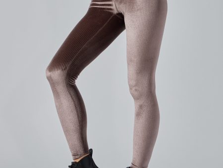 Ribbed Velvet Legging [ TAUPE VELVET ] Fashion