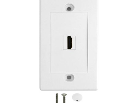 1-Port HDMI Wall Plate Kit - White Online now