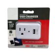 1 Outlet Power Tap - 150J Surge protection, 1 Fast Charge USB Port - White Online Hot Sale