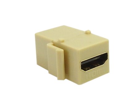 HDMI Female Female Keystone Wall Plate Insert - Ivory Supply