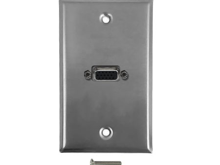 1-Port VGA Wall Plate Kit - Stainless Steel For Sale