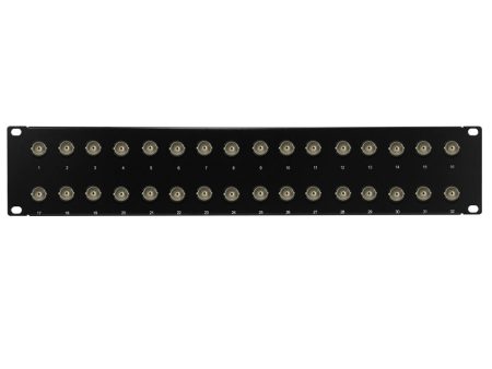 32-Port 75 Ohm BNC Patch Panel, 19 Inch Rackmount 2U Hot on Sale