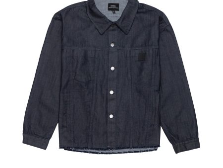 Boxy Raw Edge Denim Jacket Sale