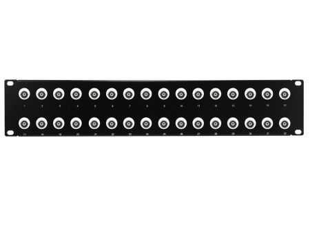 32-Port 50 Ohm BNC Patch Panel, 19 inch Rackmount 2U Online Hot Sale