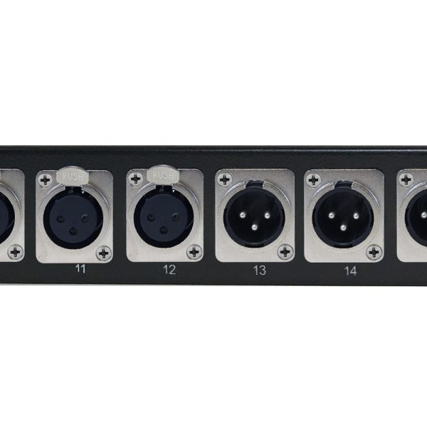 12-Port XLR Female + 4-port XLR Male patch panel, 19 inch rackmount 1U Online