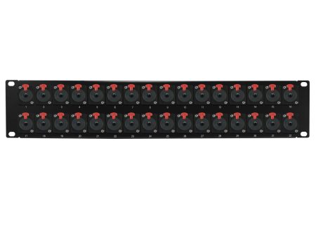 32-Port 1 4  TRS female patch panel, 19 inch rackmount 2U on Sale