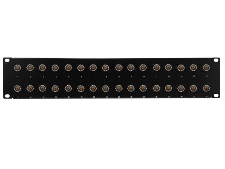 32-Port 75 Ohm BNC 12GHz HD-SDI patch panel, 19 inch rackmount 2U Cheap