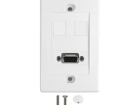 1-Port VGA Wall Plate Kit - White Fashion