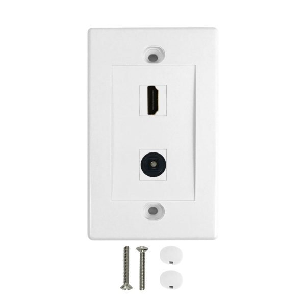 1-Port HDMI + 1-Port Toslink Wall Plate Kit - White Supply