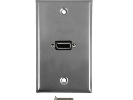 1-Port DisplayPort Wall Plate Kit - Stainless Steel Online Hot Sale