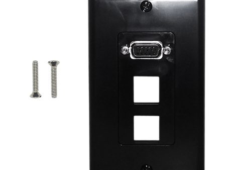 1-Port VGA Wall Plate Kit Decora Black (with 2x Keystone Hole) Online Hot Sale