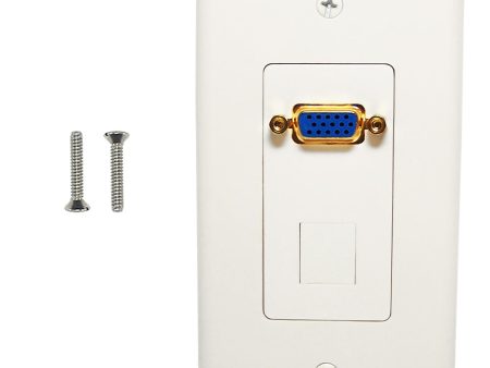 1-Port VGA Wall Plate Kit Decora White (with 1x Keystone Hole) on Sale