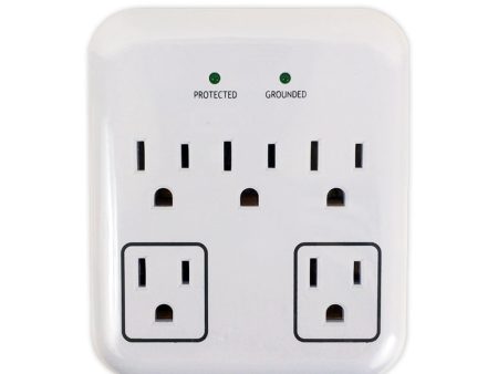 5 Outlet Power Tap - 900J Surge Protection - White on Sale