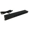 Hammond 19 Inch 8 Outlet Horizontal Rack Mount Power Strip - 15ft Cord, 5-15P Plug, 5-15R Front Receptacles Online now