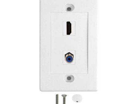 1-Port HDMI + 1-Port Digi-Coax Wall Plate Kit - White For Discount