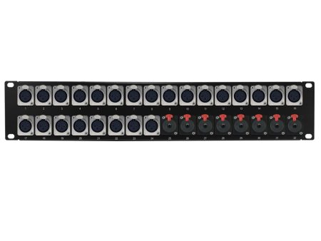 24-Port XLR Female + 8-Port TRS Female patch panel, 19 inch rackmount 2U For Discount