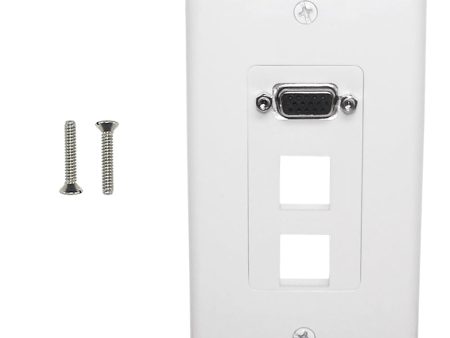 1-Port VGA Wall Plate Kit Decora White (with 2x Keystone Hole) Hot on Sale